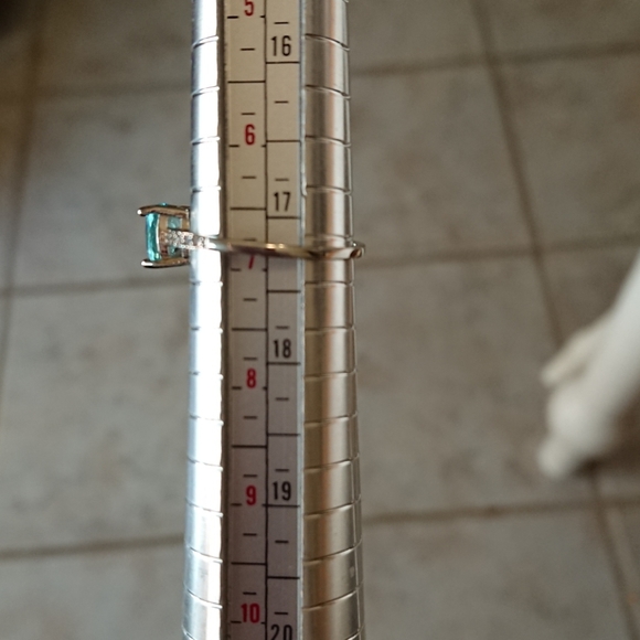 🌸 Closeout! Women's aquamarine ring 925 filled - Picture 7 of 8